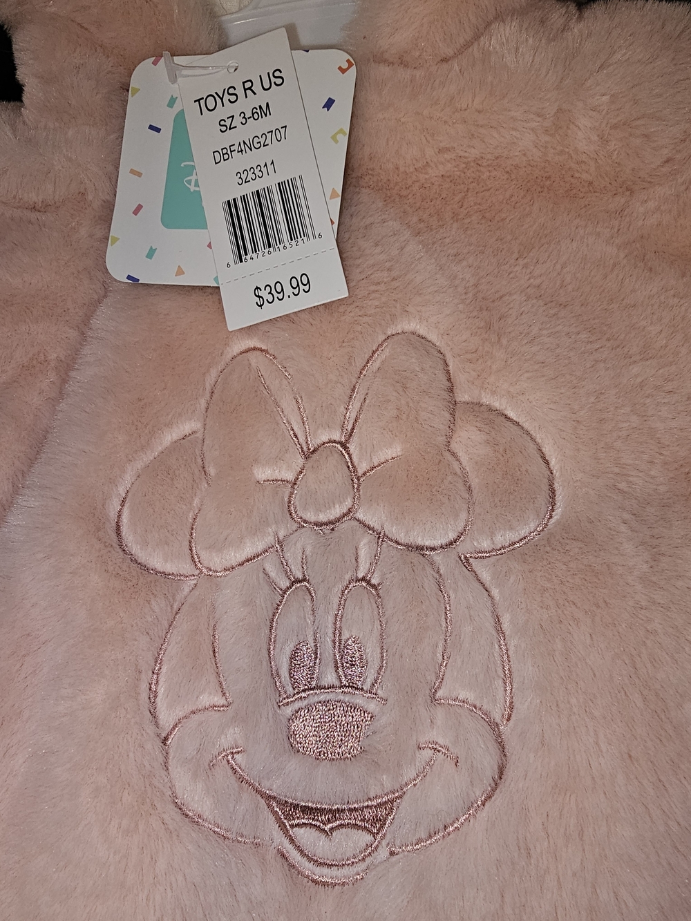 Minnie Mouse Pink Plush Winter Onesie (Toys R Us)